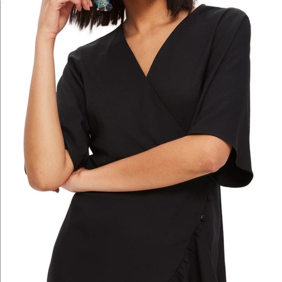 Black Topshop Ruffle Minidress - Picture 2 of 4